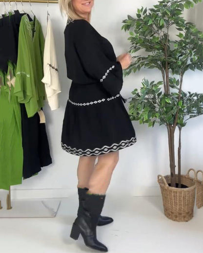 Completo gonna ricamata bohémien