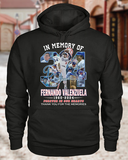 Men's Fernando Valenzuela Memorial Hoodie 2024 f/w hoodies man mexican legend