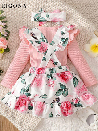 Round Neck Long Sleeve Top and Printed Dress Set B*L clothes Ship From Overseas Shipping Delay 09/29/2023 - 10/03/2023 trend