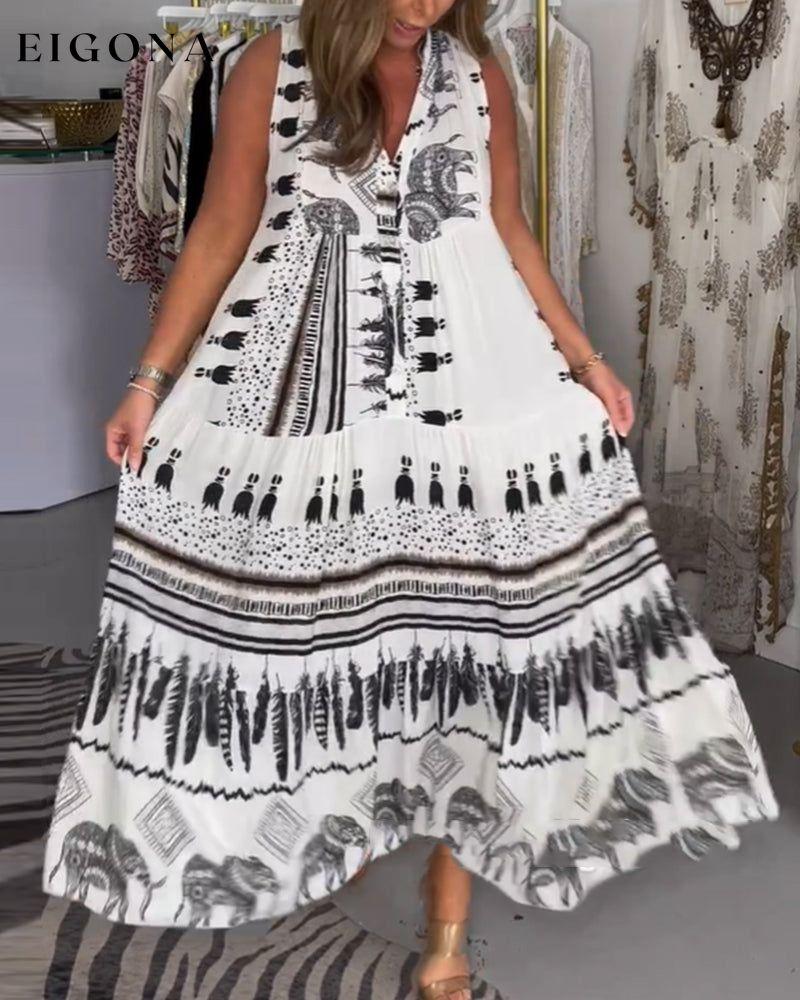 Sleeveless Vintage Printed Dress casual dresses spring summer