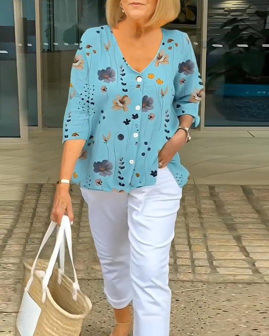 Flowy Floral Print  Blouse