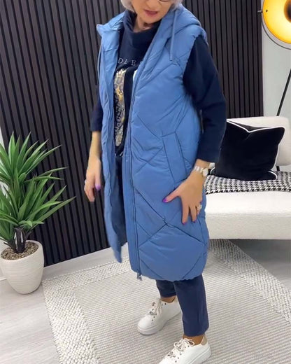 Solid color sleeveless long coat 2024 f/w coats