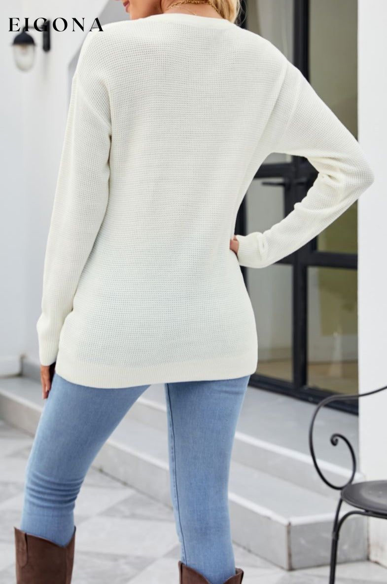 Twisted Round Neck Sweater clothes Drizzle long sleeve Ship From Overseas sweaters Sweatshirt