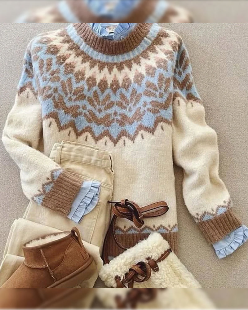 Fair Isle-Pullover zur Reduzierung der Hautalterung