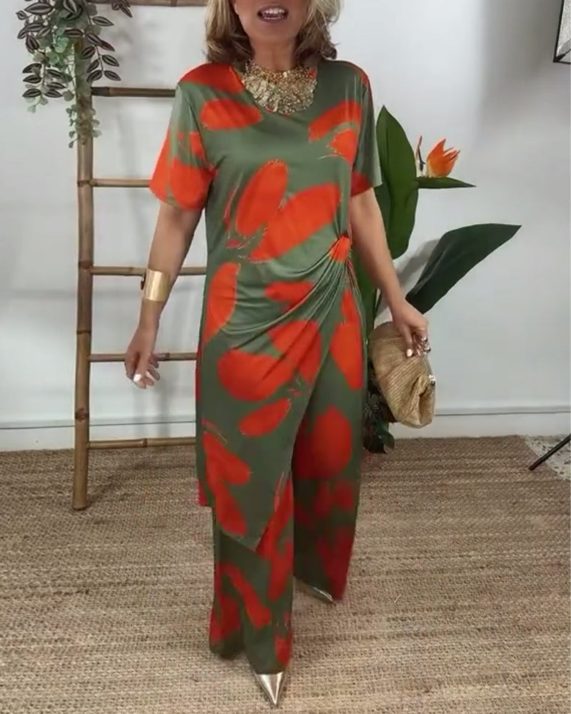 Twisted Irregular Straight Pants Set