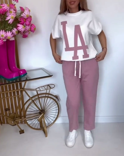 Lässiges Sport-Set mit Buchstabendruck