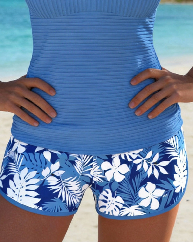 Botanical Leaf Print Separates Casual Tankini