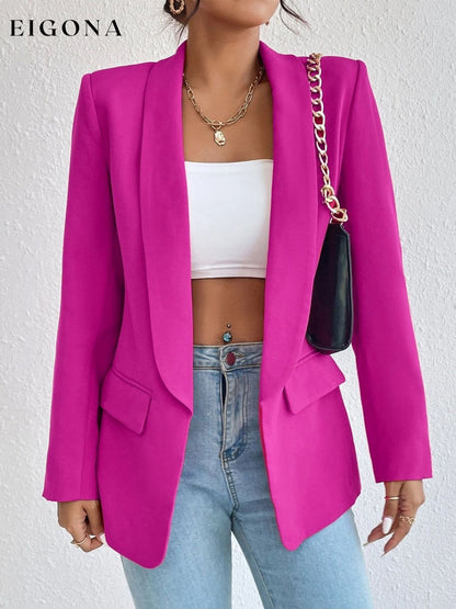 Shawl Collar Long Sleeve Blazer Hot Pink blazer clothes G@S long sleeve Ship From Overseas Shipping Delay 09/29/2023 - 10/04/2023