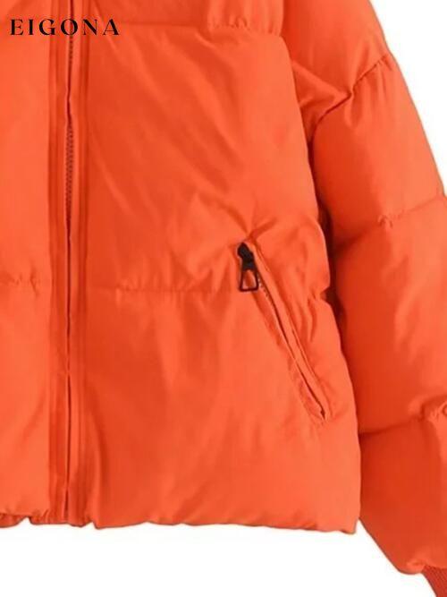 Zip Up Drawstring Winter Coat with Pockets clothes K&BZ Ship From Overseas