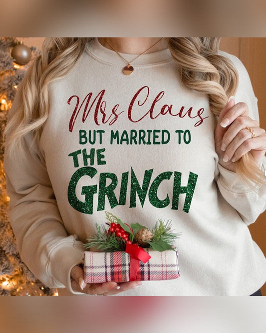 DG Mrs. Claus But Married to the Grinch Round neck Sweatshirt 2024 f/w christmas Grinch sweatshirts