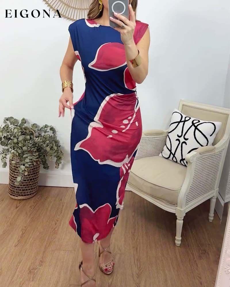 Sleeveless casual elegant printed dress casual dresses summer