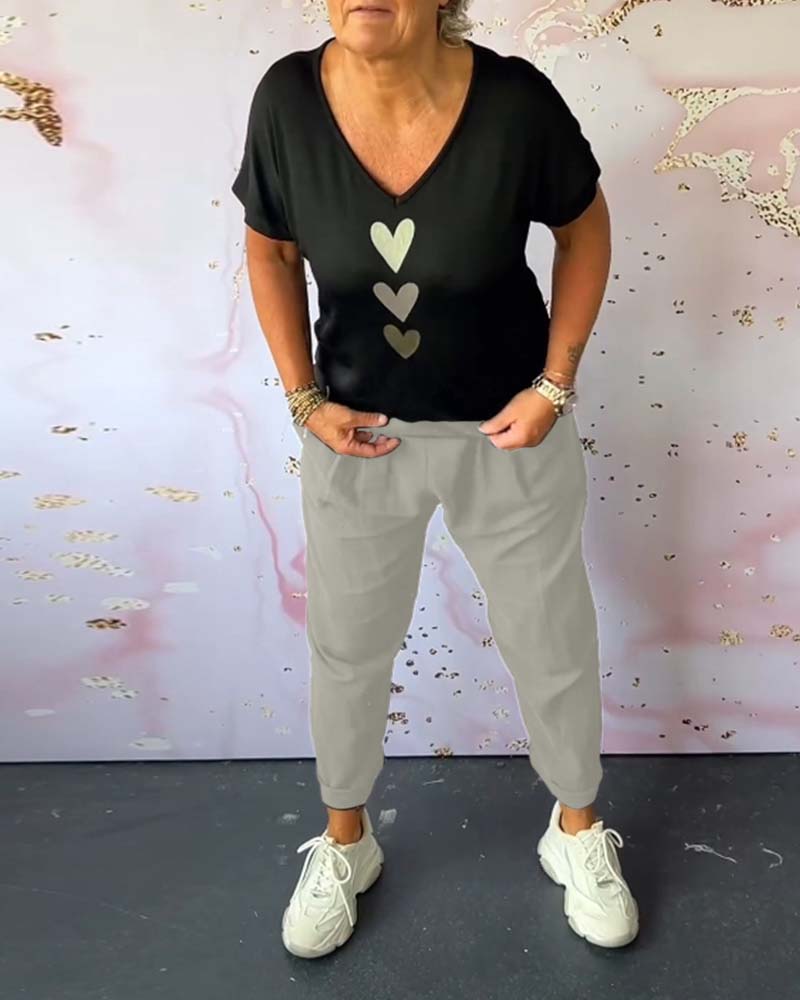 Ensfarget lommekomfort casual bukser