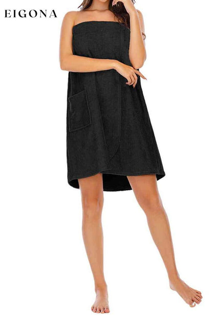 Strapless Robe with pocke clothes H#Y lounge lounge wear loungewear Ship From Overseas