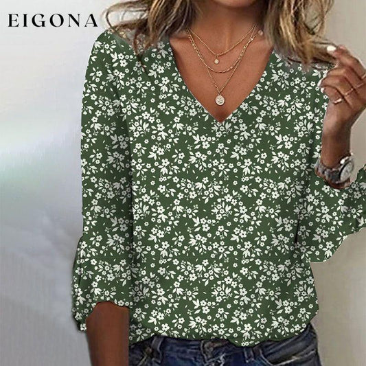 Casual Floral Blouse Green best Best Sellings clothes Plus Size Sale tops Topseller