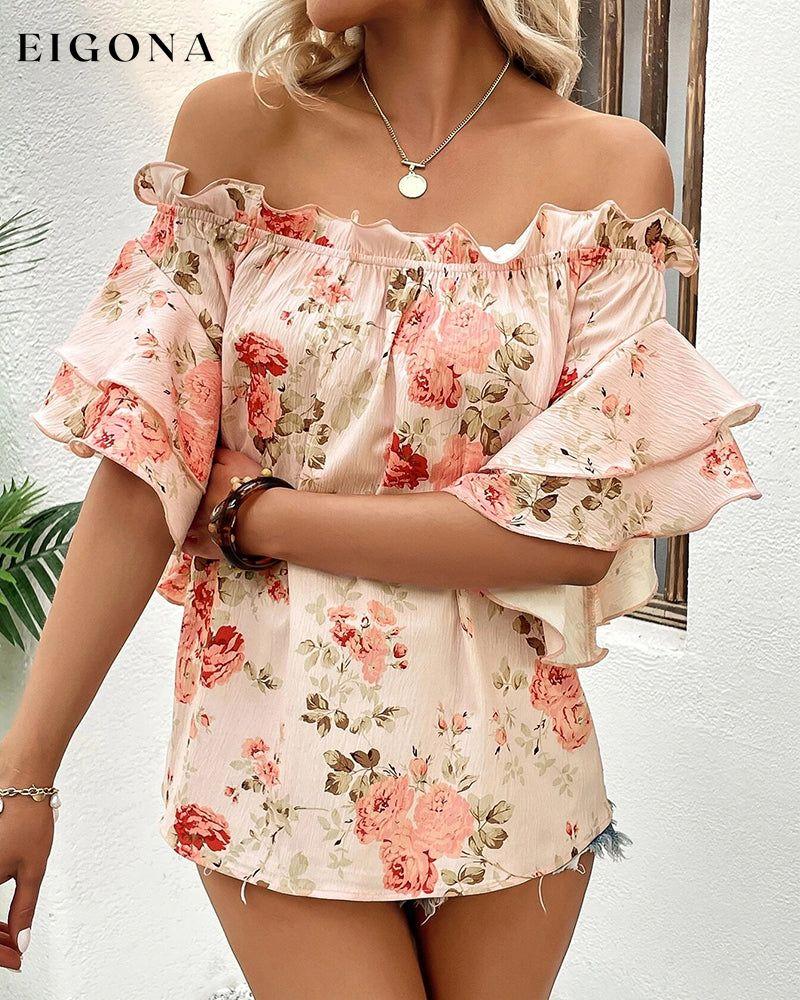 Off Shoulder Ruffle Sleeve Blouse blouses & shirts spring summer