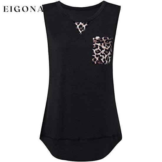 Women's Summer Tank Tops Leopard Pocket Sleeveless Blouse __stock:200 clothes refund_fee:800 tops