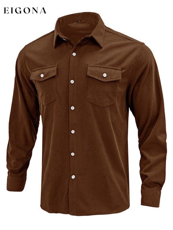 Men’s Solid Color Regular Fit Corduroy Shirt Jacket clothes long sleeve men jacket mens mens shirts