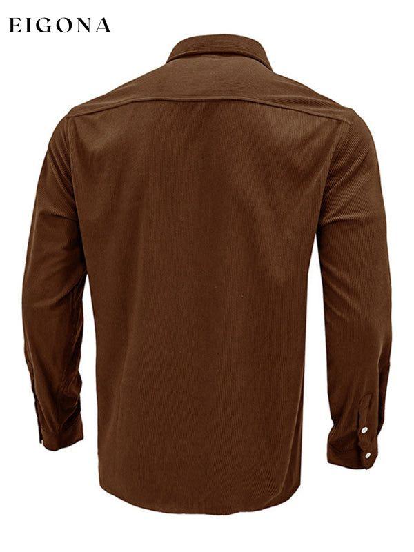 Men’s Solid Color Regular Fit Corduroy Shirt Jacket clothes long sleeve men jacket mens mens shirts