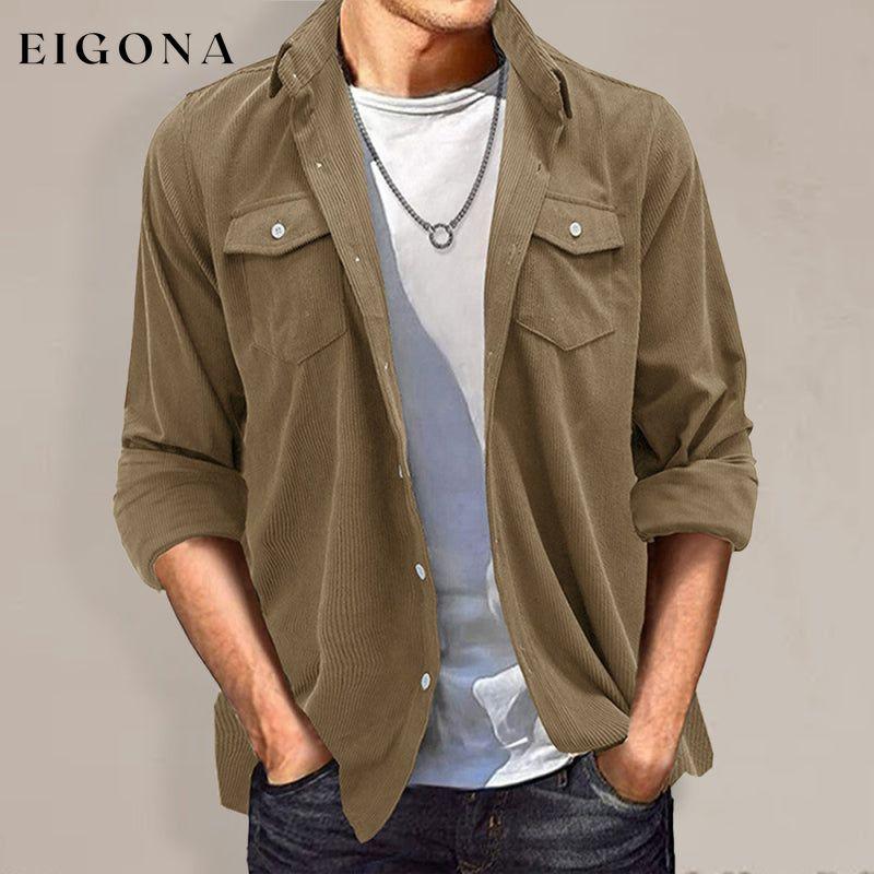 Men’s Solid Color Regular Fit Corduroy Shirt Jacket clothes long sleeve men jacket mens mens shirts