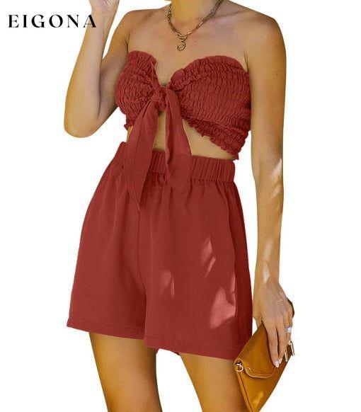 Women's Sexy Wrap Top Shorts Two Piece Set clothes sets