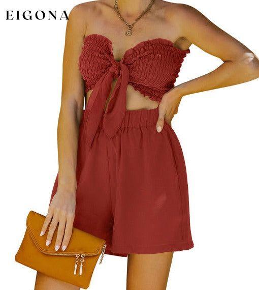 Women's Sexy Wrap Top Shorts Two Piece Set clothes sets