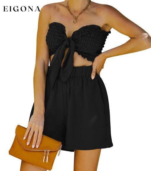 Women's Sexy Wrap Top Shorts Two Piece Set clothes sets