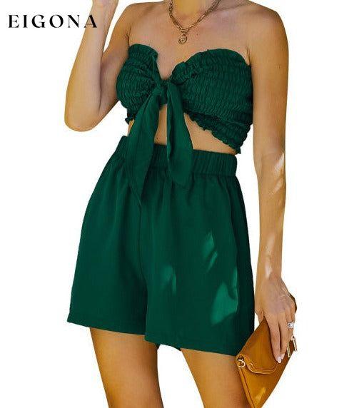 Women's Sexy Wrap Top Shorts Two Piece Set clothes sets