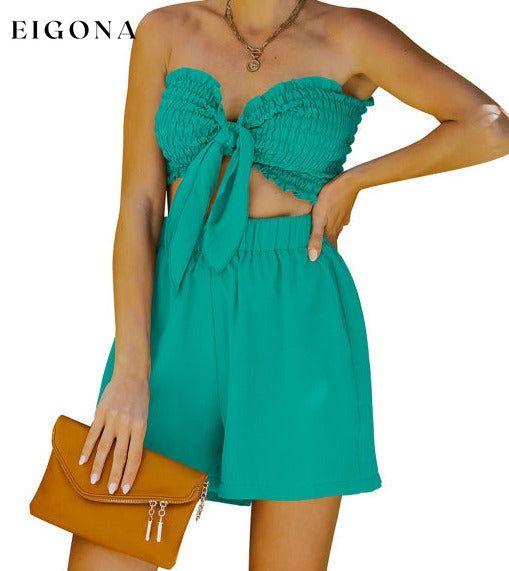 Women's Sexy Wrap Top Shorts Two Piece Set clothes sets