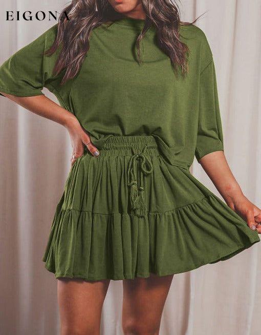 Women's Fashion Trend Casual Resort Dress Green clothes