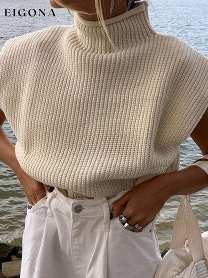 New solid color sexy turtleneck short-sleeved sweater top Cracker khaki clothes shirt shirts short sleeve top tops
