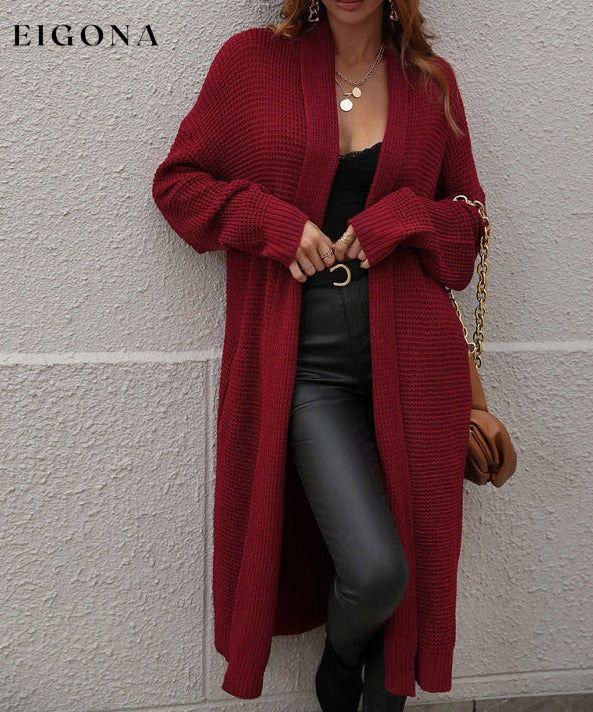 women's knitted cardigan women's loose sweater Wine Red cardigan cardigans clothes