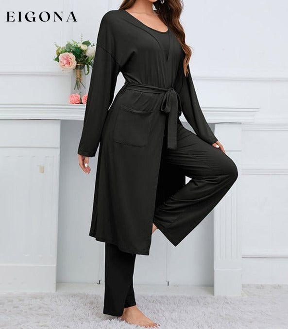 Women's home casual knitted three-piece set clothes lounge lounge wear lounge wear sets loungewear loungewear sets pajamas sets