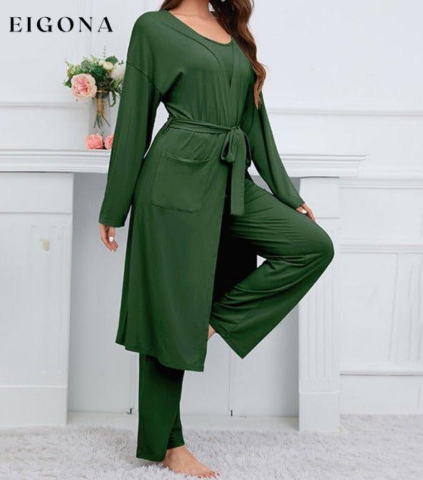 Women's home casual knitted three-piece set clothes lounge lounge wear lounge wear sets loungewear loungewear sets pajamas sets