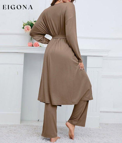 Women's home casual knitted three-piece set clothes lounge lounge wear lounge wear sets loungewear loungewear sets pajamas sets