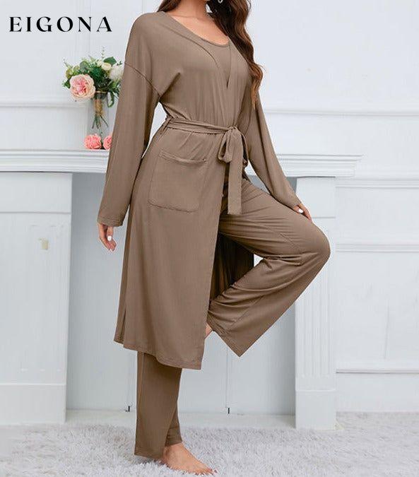 Women's home casual knitted three-piece set clothes lounge lounge wear lounge wear sets loungewear loungewear sets pajamas sets