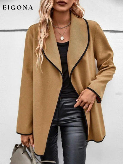 Women's Elegant Long Sleeve Loose Woolen Jacket Camel clothes Coat Jacket Coat Jackets & Coats Outerwear