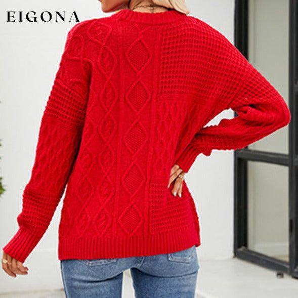 Women's round neck loose diamond knit sweater clothes Sweater sweaters Sweatshirt