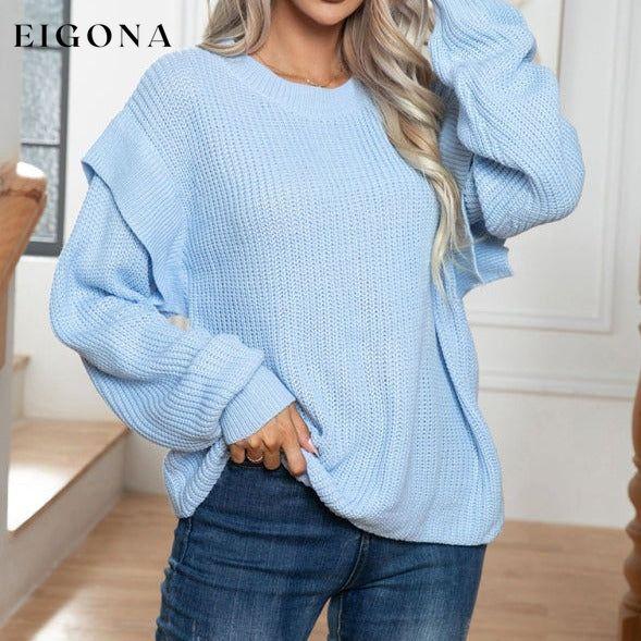 Women's New Style Drop Shoulder Long Sleeve Loose Knitted Sweater clothes Sweater sweaters