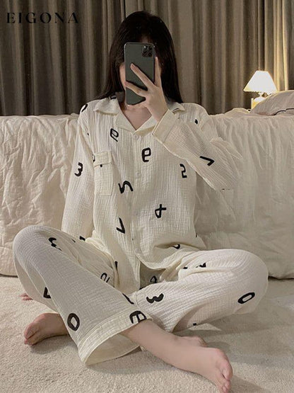 Womens Pajamas Set, winter long-sleeved Pajama Set, New Womens Fashion Pattern4 clothes pajamas