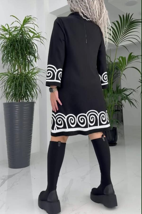 Black mid-neck style mid-dress D zzm2