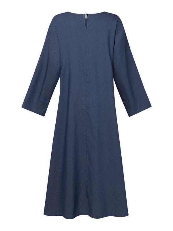 Women's Casual Long Sleeve Denim Dress Denim Dress