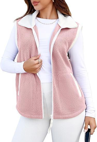 Women's Lapel Plush Vest Tops Vest