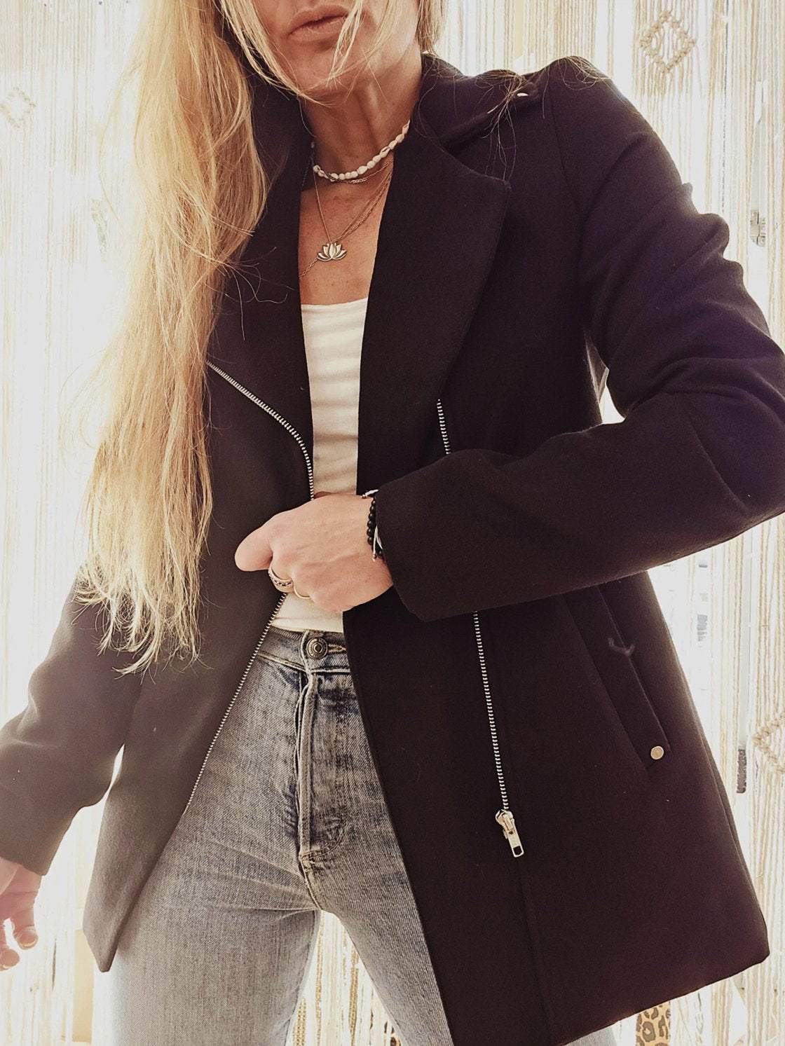 Women's Casual Solid Color Zipper Coat Coat