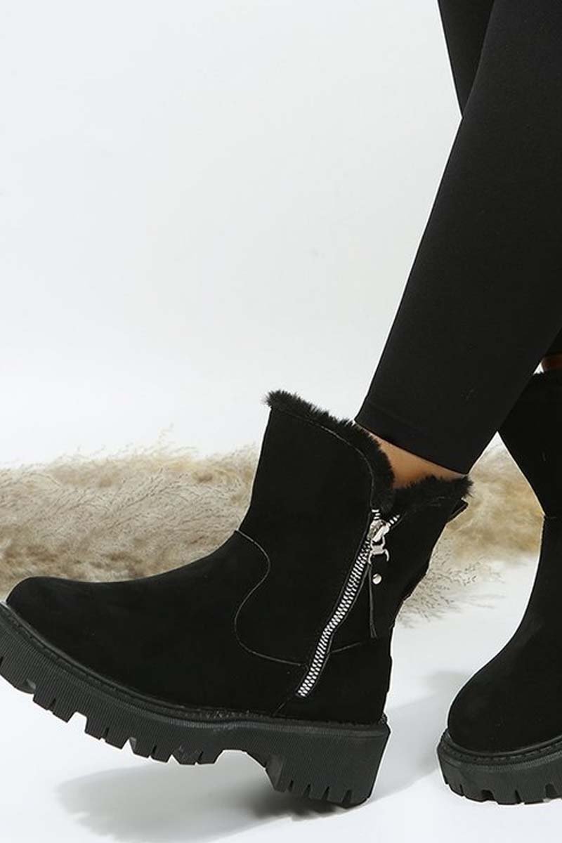 Women's velvet thickened warm mid-calf cotton boots Shoes