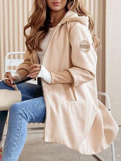 Women's Hooded Long-sleeved Casual Fashion Jacket Coats Tops