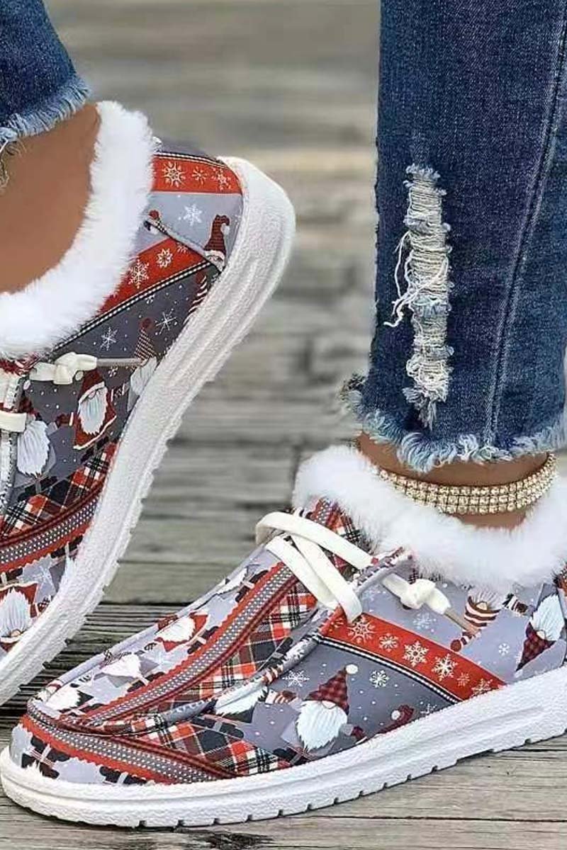 Women's Christmas printed warm cotton shoes Shoes