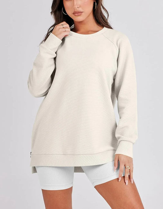 Oversized Sweatshirt Crewneck LongSleeve Tunic Pollover Shirts Suit