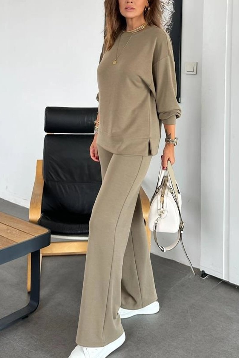 Women's Casual Solid Color Drawstring Pants Suit Pant sets Sets Two piece sets