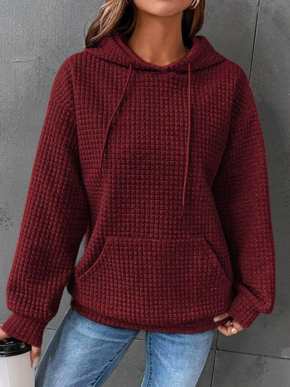 Plain Casual Hoodie Sweatshirt huafuge tops