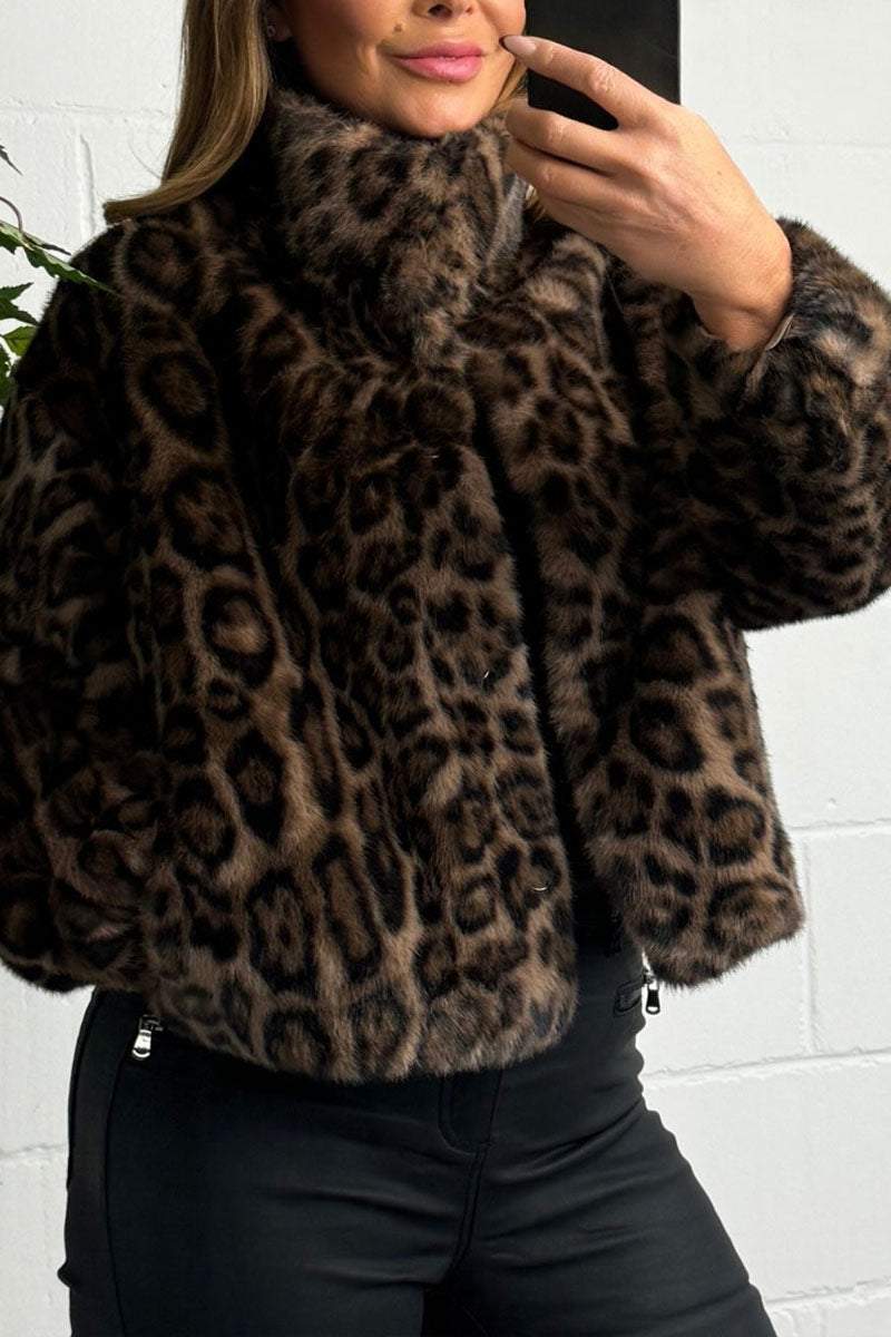 Women's Leopard Print Plush Jacket Fashion Trends